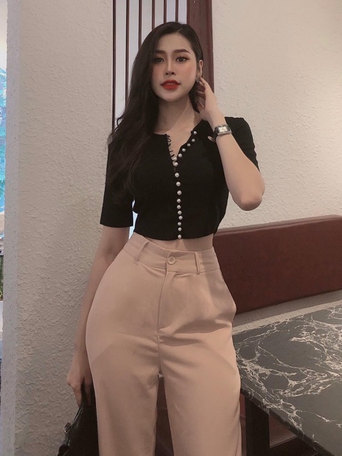 Quần ống rộng culottes 100cm Ulzzang Phong cách hàn quốc_KLy00