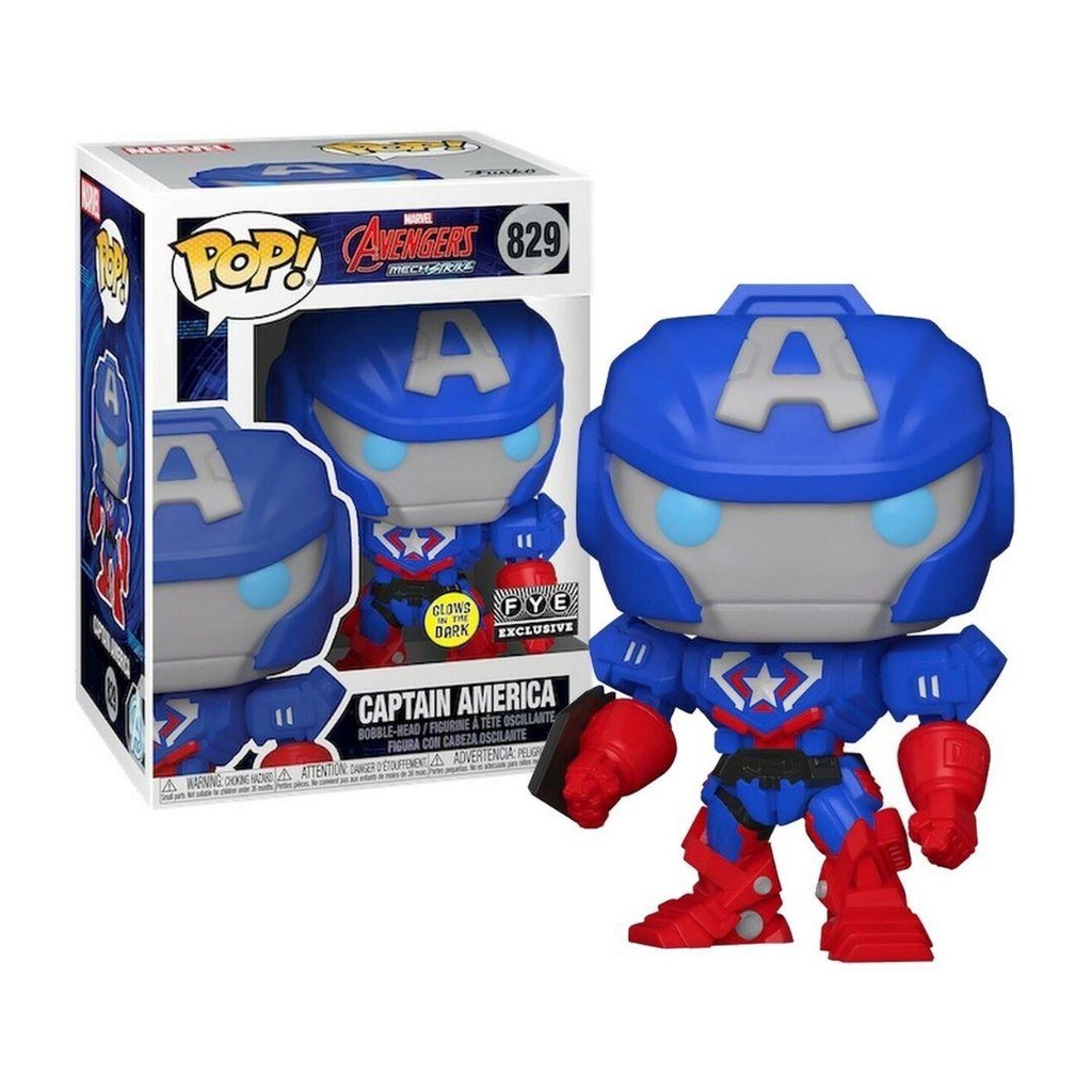 Mô hình Marvel Captain America 10cm 829 Mech Strike Funko Pop Mô hình tĩnh Nhựa PVC CHÍNH HÃNG MỸ MVFKP09