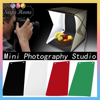 Hộp phông nền để chụp ảnh Gửi 4 màu vải nền.Hộp phông nền mini gắn đèn LED dùng để chụp hình sản phẩm