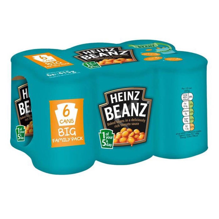 Lốc 6 Lon Đậu sốt cà chua hiệu Heinz Baked Bean 415g