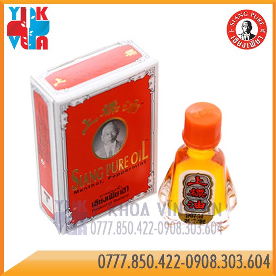 Dầu Gió Siang Pure Oil Thái Lan Chữ Vàng 3ml - Nhập Khẩu Chính Hãng