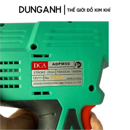 Máy rút đinh tán Kim Khí Dung Anh, súng bắn đinh rút pin DCA ADPM50 chính hãng bảo hành 12 tháng