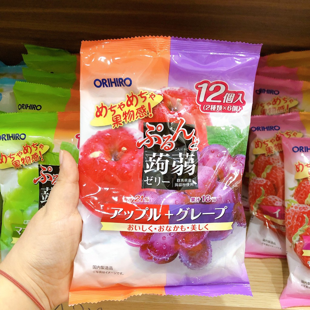 [Đồ ăn dặm Nhật cho bé] Thạch Trái Cây Orihiro Nhật cho bé ăn dặm, thạch rau câu Ohiro