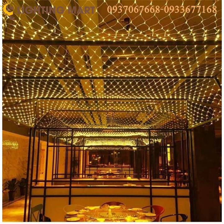 ĐÈN LED LƯỚI TRANG TRÍ 1.5M X1.5M CÓ ĐẦU NỐI TRANG TRÍ NGÀY LỄ TẾT