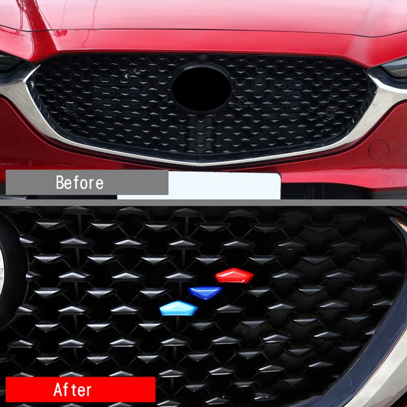 3Pcs Car Front Grille Trim Strip Cover Bumper Stripes Cover Stickers for Mazda CX-30 CX30 2022+
