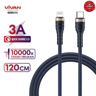 Cáp sạc nhanh vivan type-c to lightning 120cm - kcl120