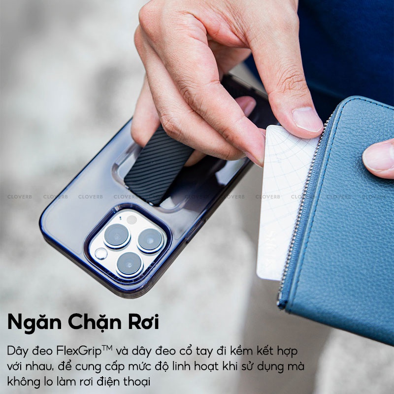 Ốp Lưng Uniq Heldro Viền Tpu Chống Sốc Lưng Pc Cứng Chống Trầy Với Dây Đeo Flexgrip Và Dây Đeo Cổ Tay Cho Ip13 Pro Max