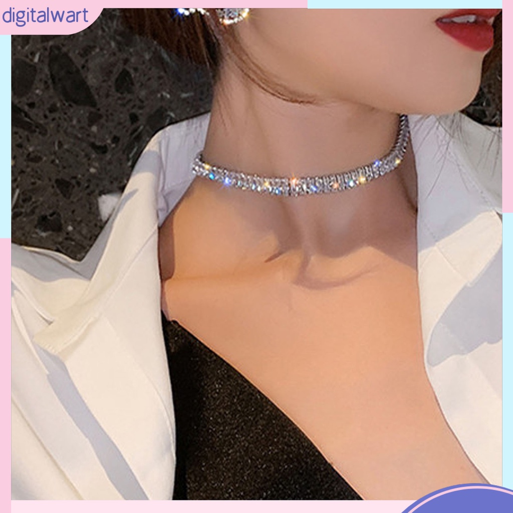 Vòng Cổ Choker Đính Đá Kiểu Dáng Đơn Giản Sang Trọng Dành Cho Nữ