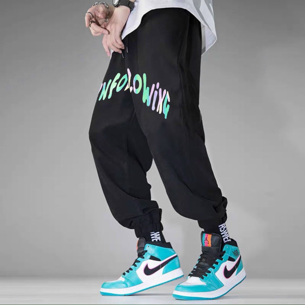 Quần Ống Rộng Nam Nữ dây rút ống chân in phát sáng phong cách unisex vải thun nỉ êm mịn cực đẹp (inphatsang)