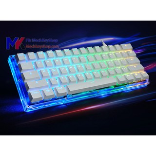 Bàn phím cơ mini, size 60%, vỏ trong suốt, led RGB, led gầm, Arms Cool
