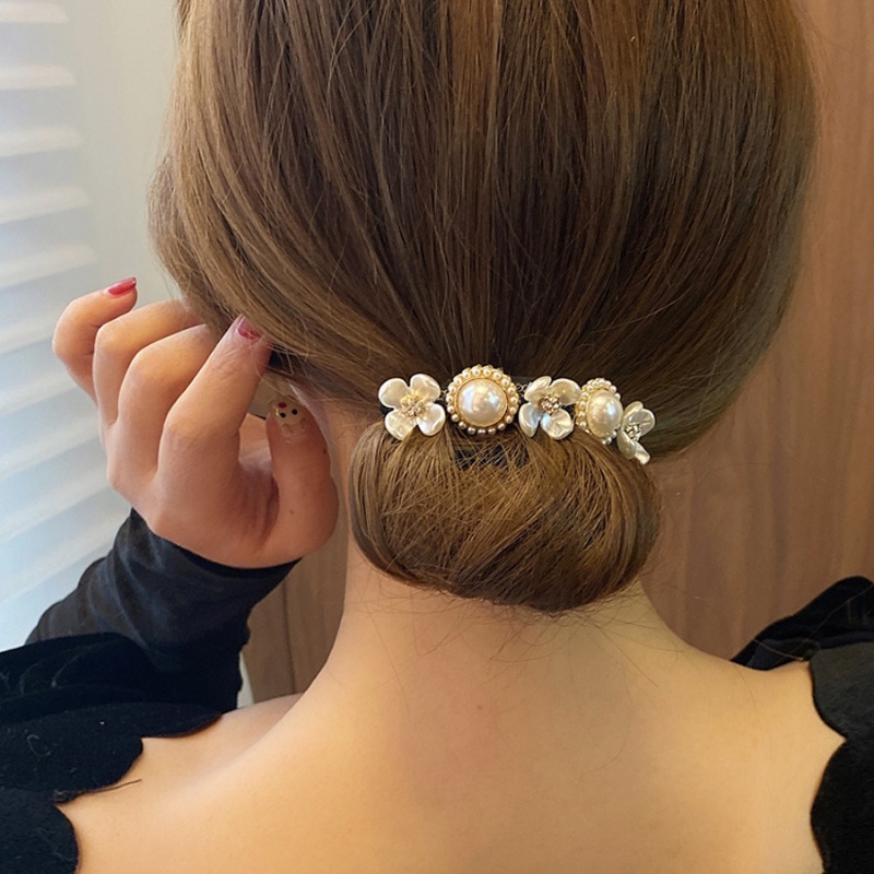 Đồ buộc tóc đính hạt ngọc trai giả phong cách retro Hàn Quốc thời trang mới
