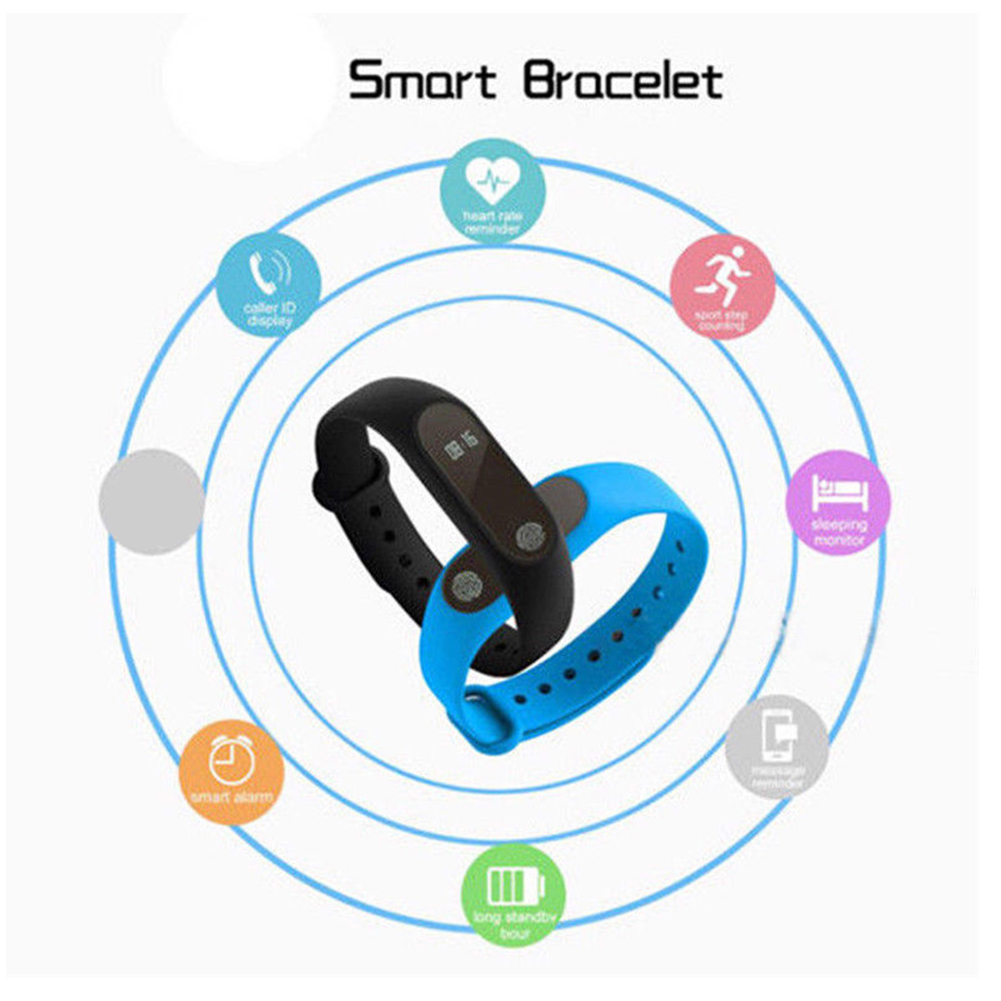 Vòng Đeo Tay Thông Minh M2 Kết Nối Bluetooth Theo Dõi Sức Khỏe Kèm Phụ Kiện