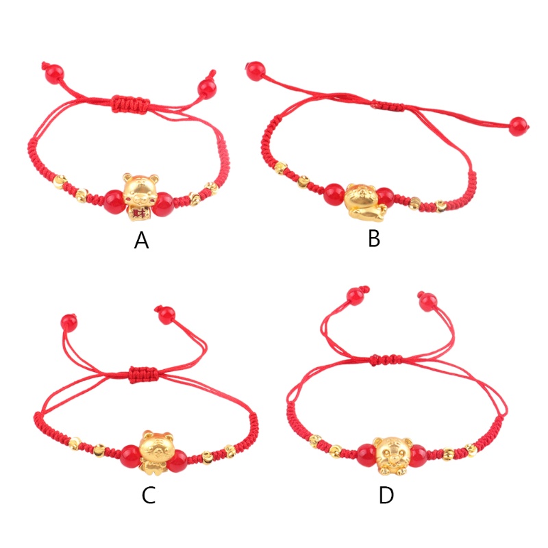 Vòng Tay May Mắn Màu Đỏ Phong Cách Năm Mới 2022