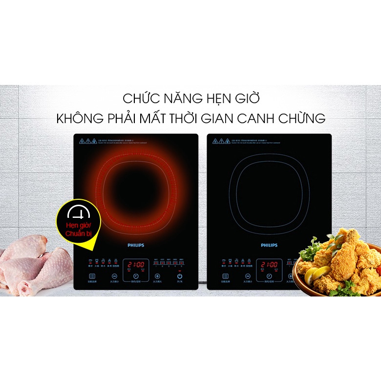 Bếp Từ Philips HD4911 - Tặng Kèm Nồi Lẩu Inox - Hàng Chính Hãng (Bảo Hành Toàn Quốc 2 Năm)