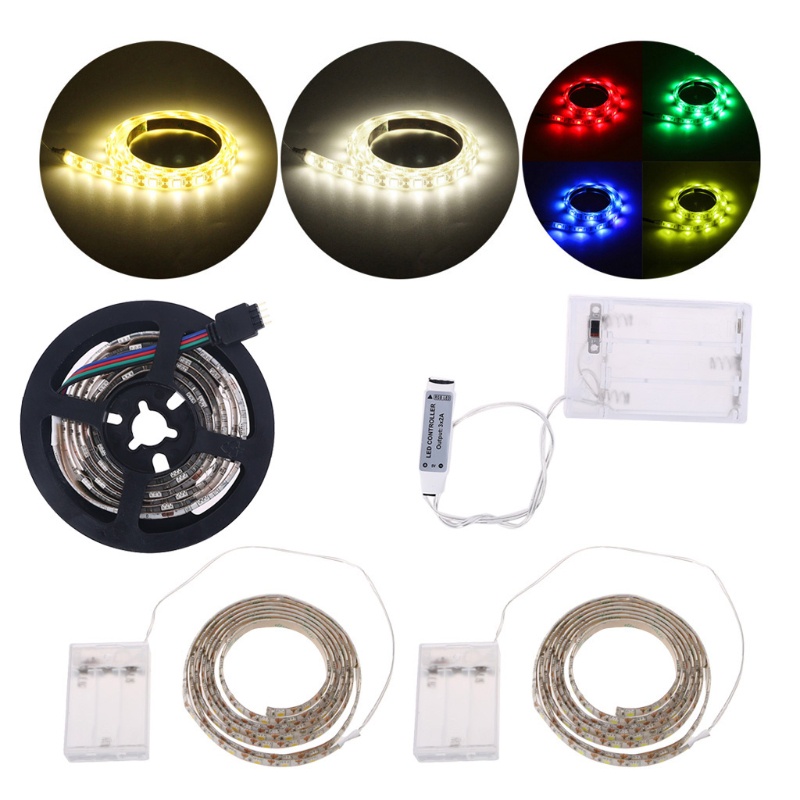 Dây Đèn LED 30 Bóng 5050 RGB 4 5V Chống Thấm Nước Có Thể Điều Chỉnh Sử Dụng Pin Dùng Cho Dải Đèn TV