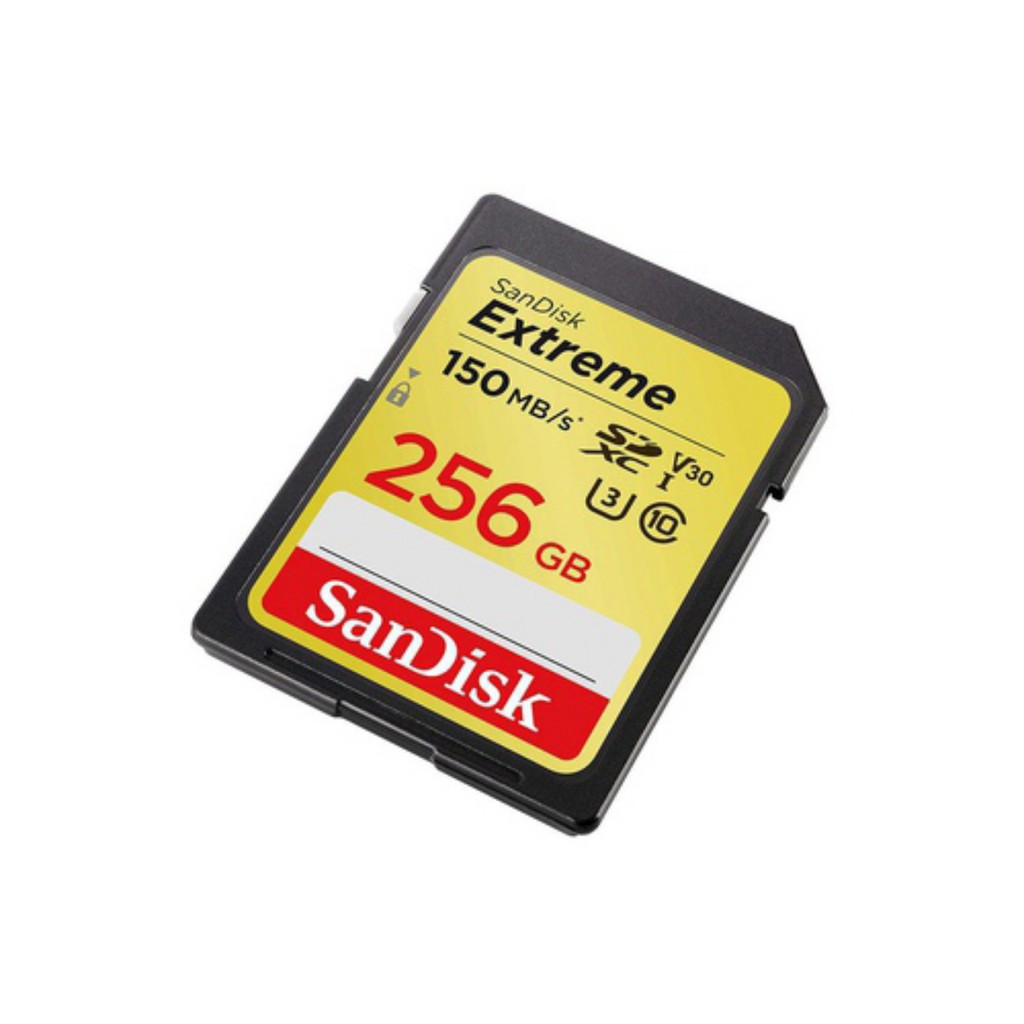 Thẻ nhớ máy ảnh SDXC SanDisk Extreme 256GB V30 UHS-I U3 4K 150MB/s (Vàng)