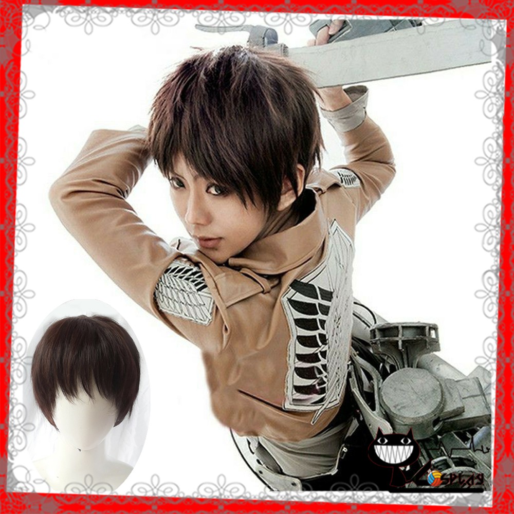 [Sẵn] Wig/tóc giả Eren Yeager - Attack on titan màu nâu đen [Miu Cosplay]