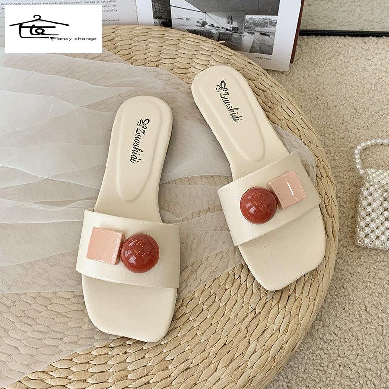 Dép Sandal Đế Bệt Thời Trang Mùa Hè Pháp Cho Nữ