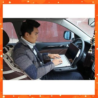 [FREESHIP 50K] Khay bàn ăn, bàn làm việc gắn vô lăng xe- Màu xám