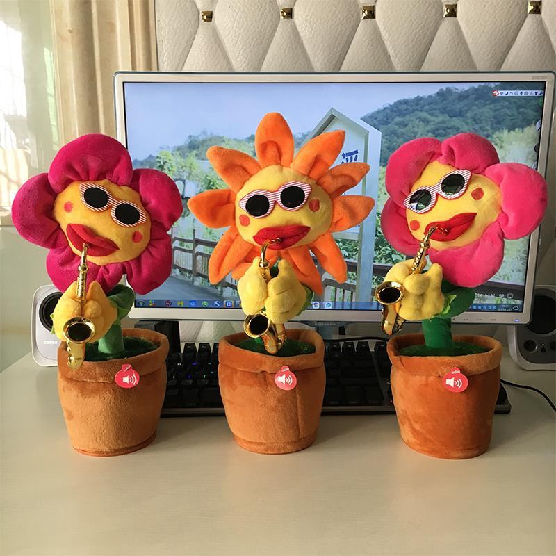 Rung Hoa mặt trời đầy mê hoặc Hoa hướng dương thổi Nhảy múa và hát đồ chơi trẻ em sang trọng