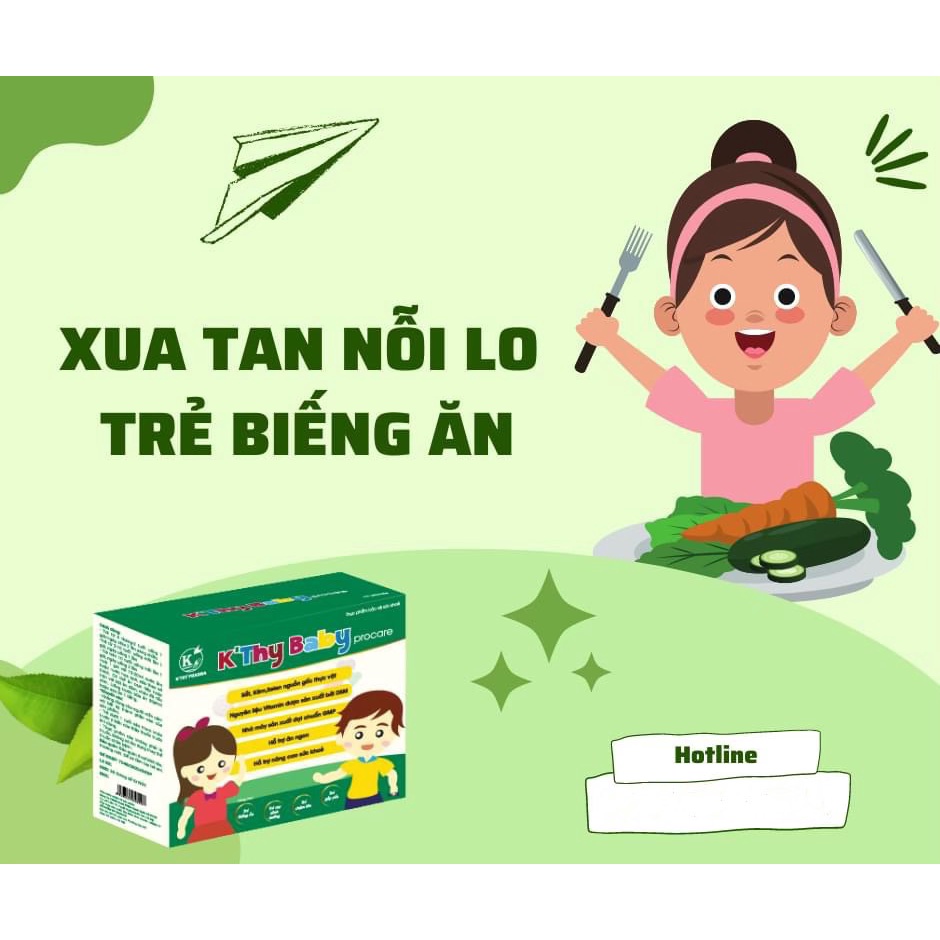 CỐM HỖ TRỢ TÌNH TRẠNG BIẾNG ĂN Ở TRẺ EM K'THY BABY PROCARE GIÚP TRẺ ĂN NGON NÂNG CAO SỨC KHOẺ HỘP 15 GÓI