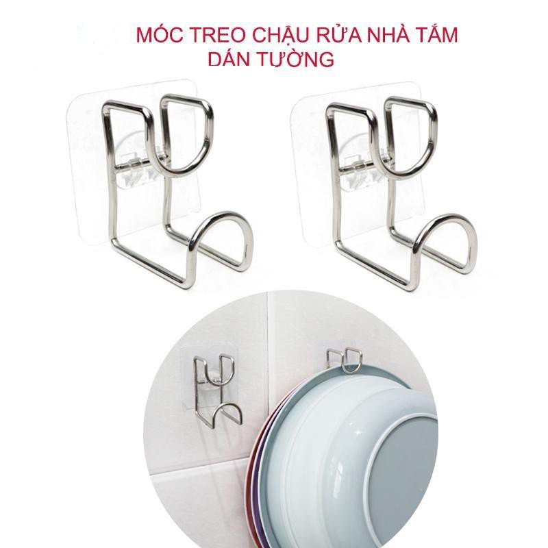 Móc dán inox treo thau, rổ, thớt ,túi xách siêu tiện lợi