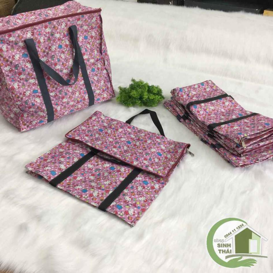 Túi đựng đồ đa năng hello kitty màu hồng loại dày tốt, hàng cao cấp chống nước
