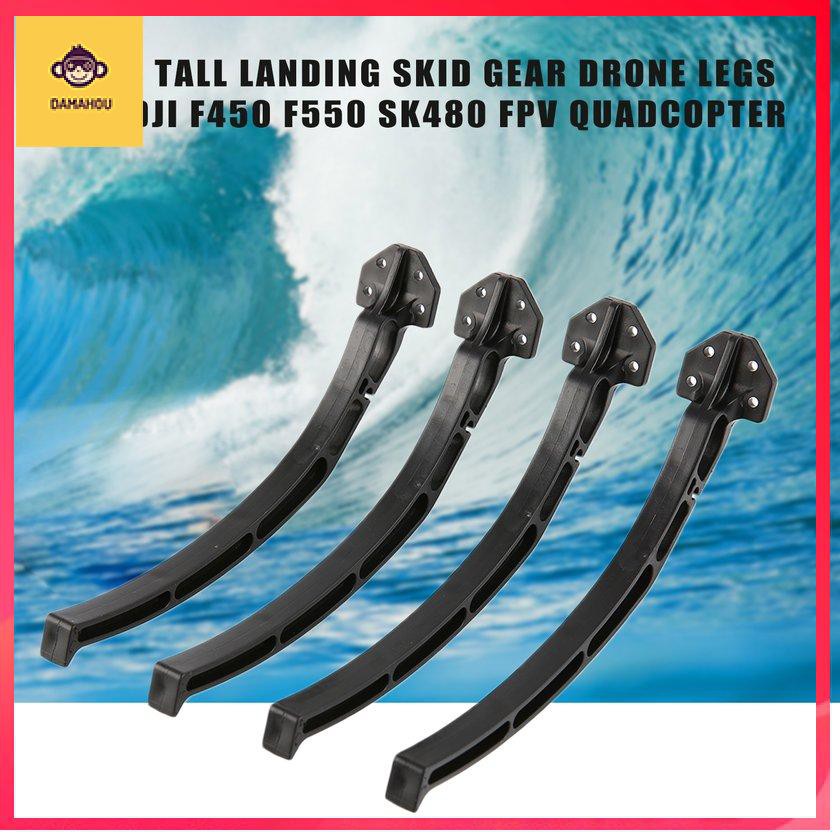 4 cái Cao Landing Skid Gear Chân máy bay không người lái cho DJI F450 F550 SK480 FPV Quadcopter