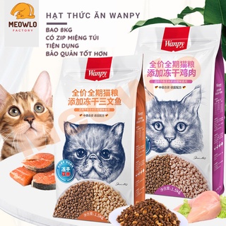 [ Bao 8kg ] Hạt cho mèo WANPY trộn gà cá sấy [bao có zip miệng] ☄️HỎA TỐC ☄️ dinh dưỡng trọn vẹn cho một bữa ăn