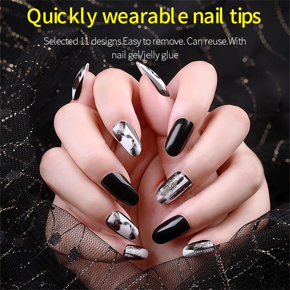 Set 24 Móng Tay Giả Có Thể Tái Sử Dụng