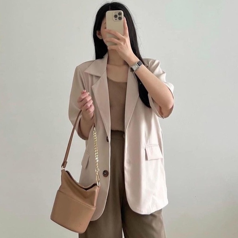 Áo blazer nữ 1 lớp cộc tay mặc hè, áo vest nữ blazer ngắn tay khoác ngoài phong cách hàn quốc | BigBuy360 - bigbuy360.vn