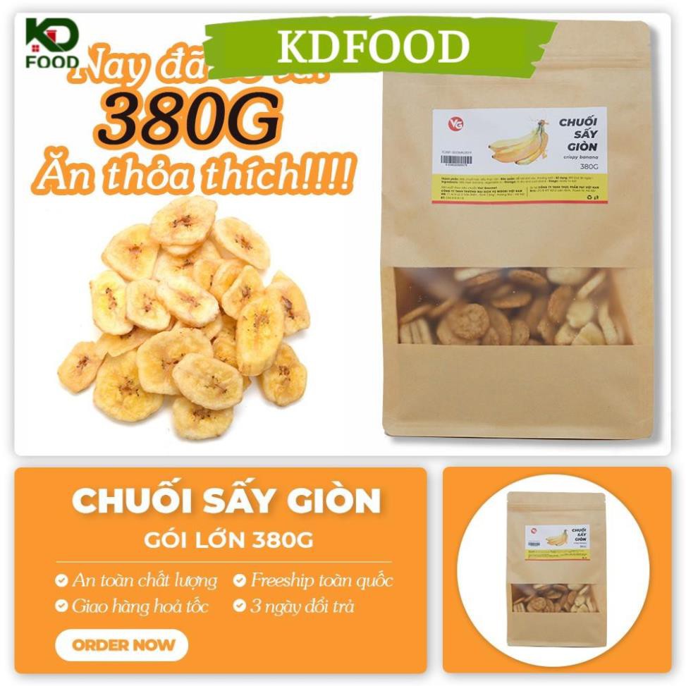 Chuối sấy giòn 380g hàng xuất khẩu túi zip cao cấp/ Không đường thơm ngọt tự nhiên/ đặc sản ĐÀ LẠT/ ăn vặt Hà Nội