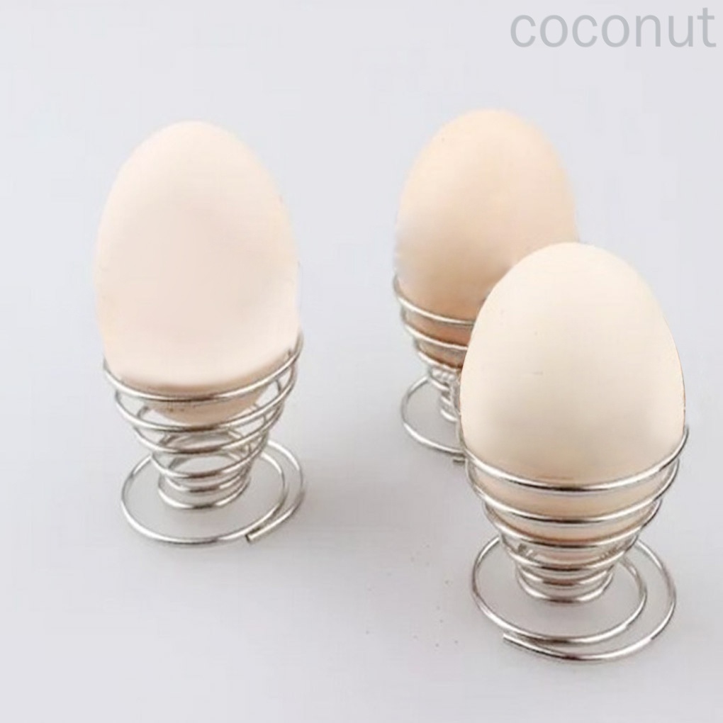 Cốc Đựng Trứng Luộc Hình Xoắn Ốc Bằng Kim Loại Cứng Tiện Dụng Cho Nhà Bếp