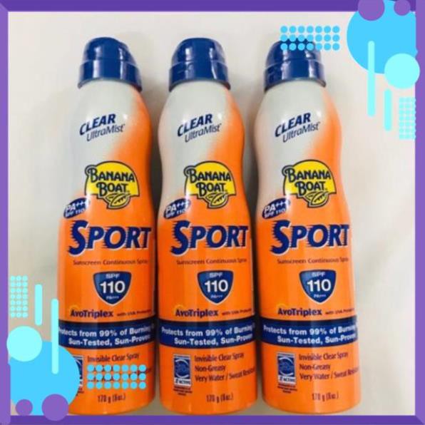 Bình xịt chống nắng Banana Boat Sport thể thao SPF110 170g