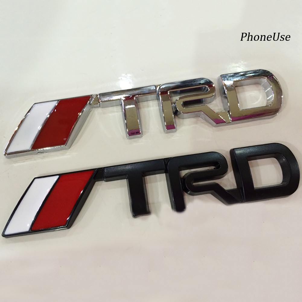 Pu Logo Kim Loại Chữ TRD 3D Dán Trang Trí Xe Hơi Toyota