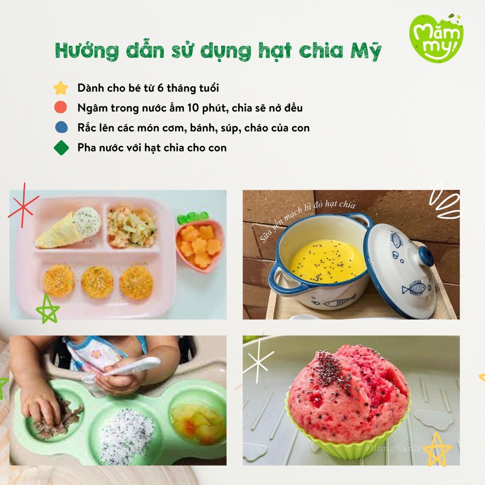 Hạt Chia Mỹ Ăn Dặm Hữu Cơ Chất Lượng - Hàng Bảo Hành Date Mới - Mămmy