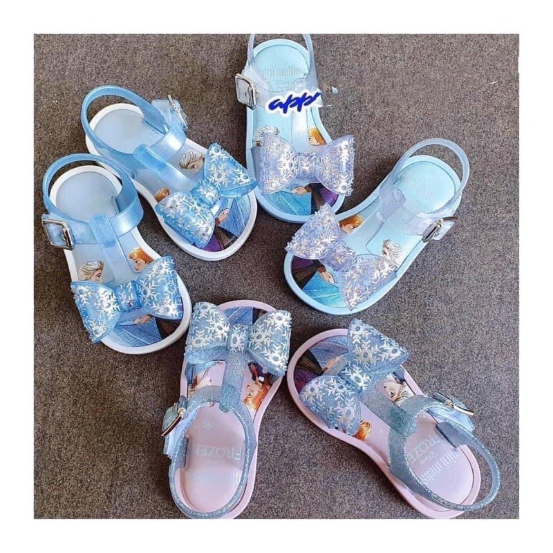 Sandal nơ Frozen nhựa dẻo thơm Melissa cho bé gái