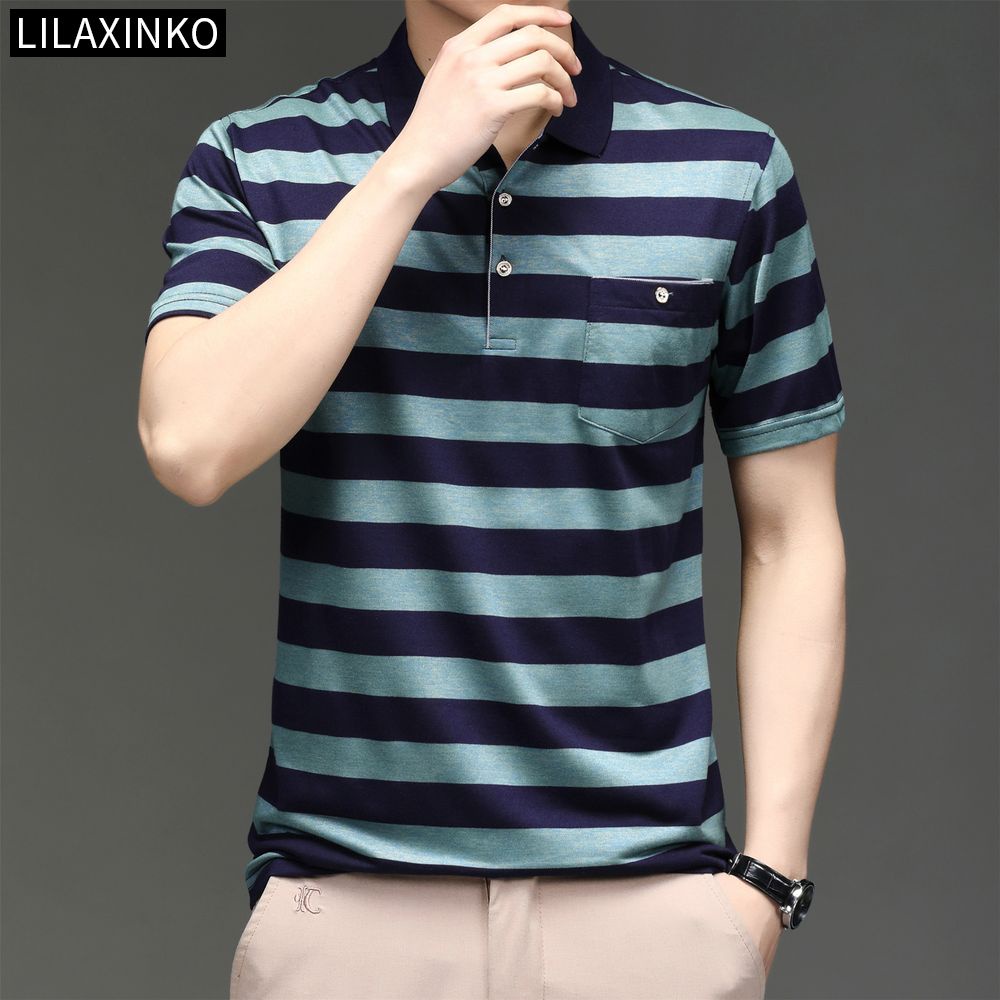 Áo Thun Polo Tay Ngắn Họa Tiết Kẻ Sọc 3 Màu Thời Trang Cổ Điển Cho Nam