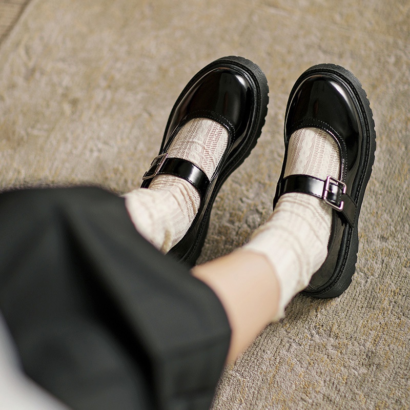 Giày Lolita Nữ Đế Cao 3Cm Giày Lolita Da Bóng Phong Cách Nhật Bản LB14-Molita