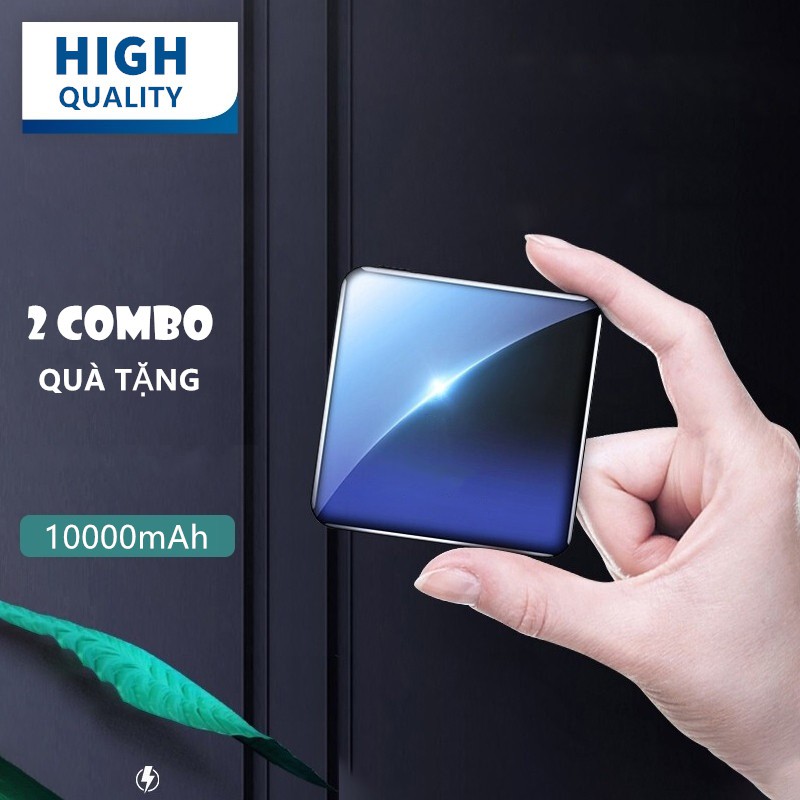 [NHAP MA GIAM GIA] Sạc dự phòng Gương Cường Lực siêu đẹp 10000MAH Chuẩn 18W - Hàng Đẹp Cao Cấp - Bảo hành 12 tháng