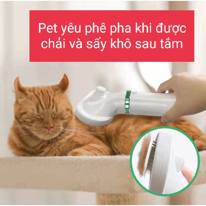 (HCM- Hoả tốc) Máy sấy kiêm lược chải lông cho cho mèo cao cấp 2 trong 1 - Máy sấy lông chó mèo