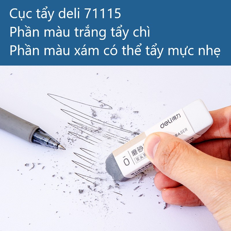 Cục tẩy Deli 71068 kích thước 6.8x2.5x1cm