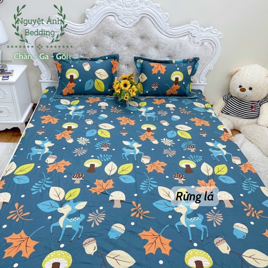 (Siêu đẹp)  Ga giường cotton 100%, ga chun bọc đệm cotton đủ size nệm 1m6 1m8 2m2 - Mẫu Lông vũ màu sáng