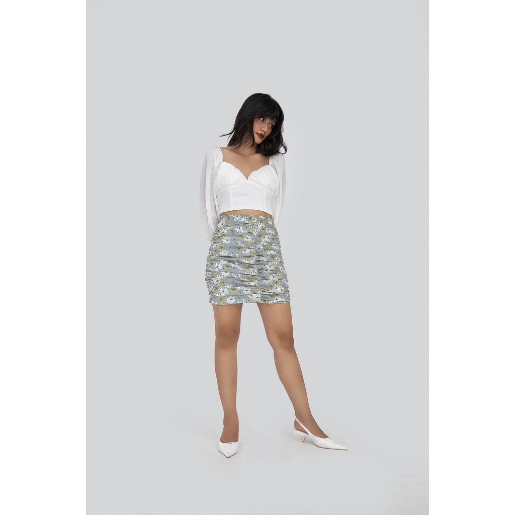 Chân váy MAYBI nhún kiểu họa tiết