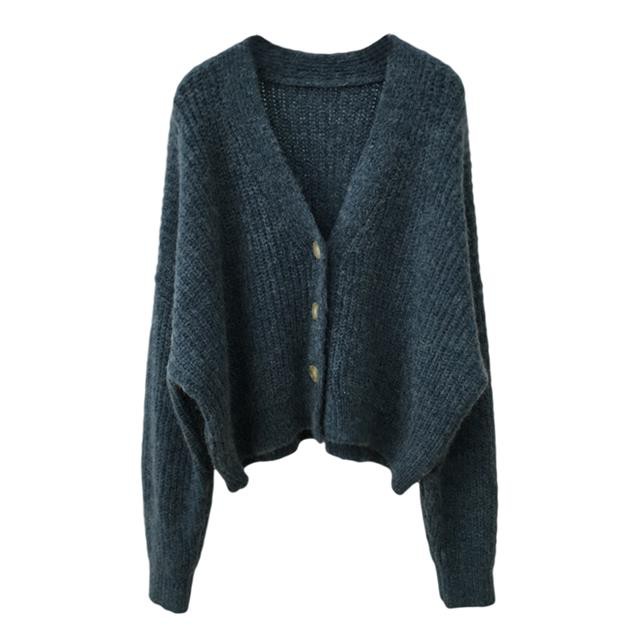 Áo Khoác Cardigan Dệt Kim Cổ Tim Xinh Xắn Cho Nữ