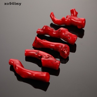 Set 5 chuỗi hạt xo94bsy màu đỏ san hô tự nhiên hình cành cây xinh xắn