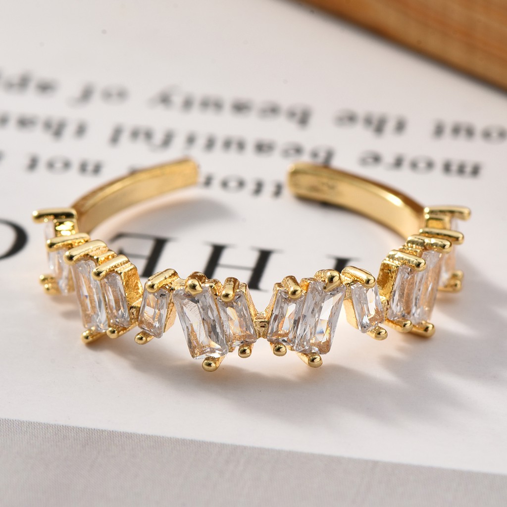 Nhẫn hở mạ vàng 14k thiết kế độc đáo phong cách thời trang
