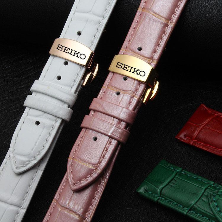 （Bolanxun） Đồng hồ Seiko số 5 nữ có phụ kiện 12 vòng tay 13mm dây da tím khóa bướm đỏ 16 18 20 21mm