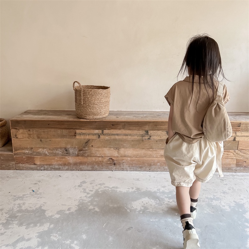 Áo polo Tay Ngắn In Hình Gấu Dễ Thương Phong Cách Hàn Quốc Thời Trang Mùa Hè Cho Bé