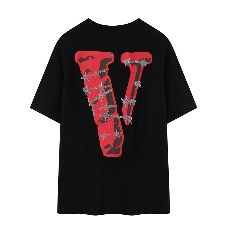 Áo Thun Tay Ngắn Cổ Tròn In Chữ Vlone # 2125 Cho Nam Và Nữ